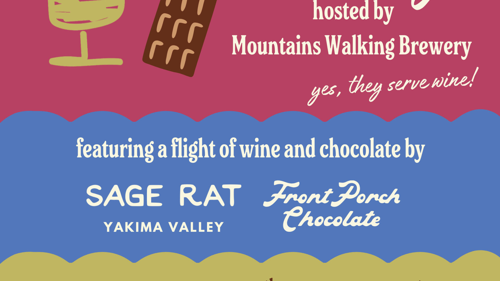 Wine + Chocolate Pairing with Front Porch Chocolate - Mountains...